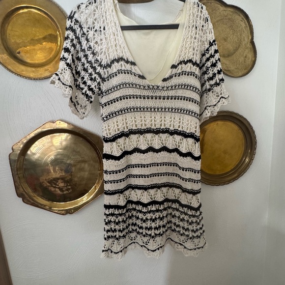 Zara Lace Mini Dress - Black and White - Picture 7 of 8